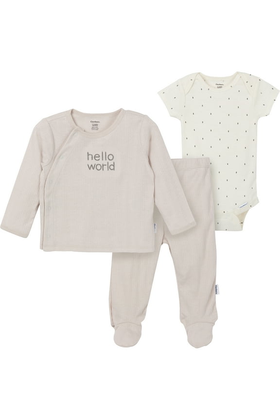 Baby Gender Neutral Take Me Home Outfit Set, 3-Piece, Sizes Newborn - 6/9 Months