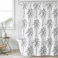 thumbnail image 4 of Gray Palm Tree Bathroom Shower Curtains with 12 Hooks Waterproof Shower Curtain for Stalls and Bathtubs Tropical Summer Botanical Forest Modern Decorative Bathroom Privacy Curtain 36x72 Inches, 4 of 9