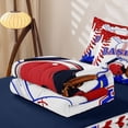 thumbnail image 5 of meiyoeat Classic Baseball Gear Zipper Twin Comforter Sets with Fitted Sheet and 2 Pillowcases for Boys, Drip Sprinkle Zipper Bedding Set, Red Blue, Blue Reversible, 4 Pieces, 5 of 7