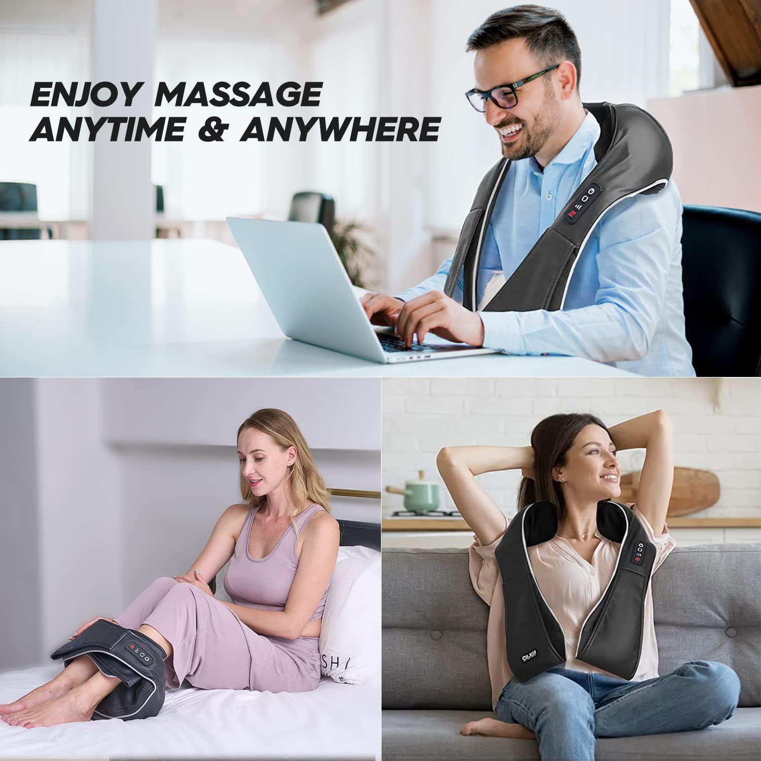 Neck and Back Massager Pillow, Shiatsu Electric Shoulder Massagers with Heat,  3D Deep Tissue Kneading for Shoulder, Legs, Foot, Body Muscle Pain Relief,  Gift for Dad Mom