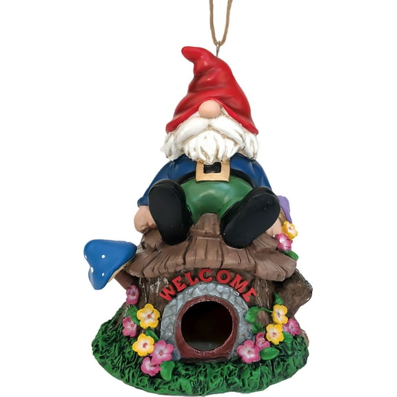 Spoontiques Birdhouse, 7 x 6 x 10 inches, Gnome Welcome