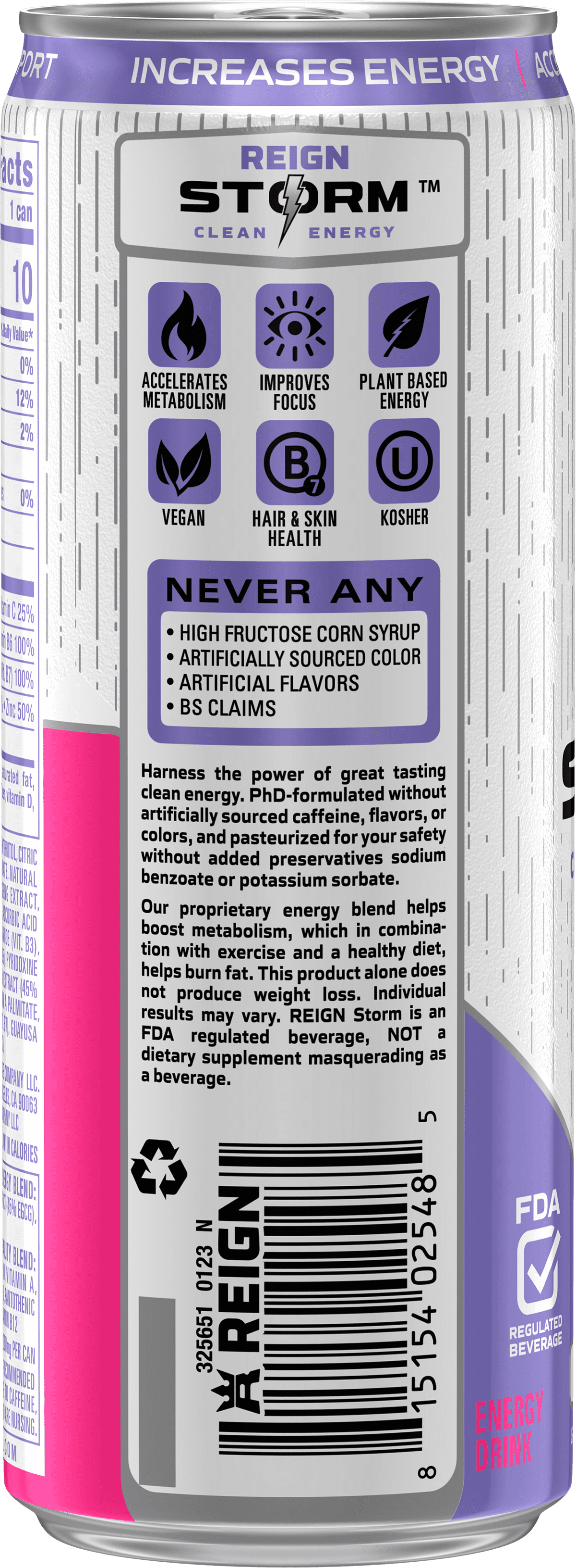 (5 pack) Energy Drink, Harvest Grape Flavor, 12 oz Can