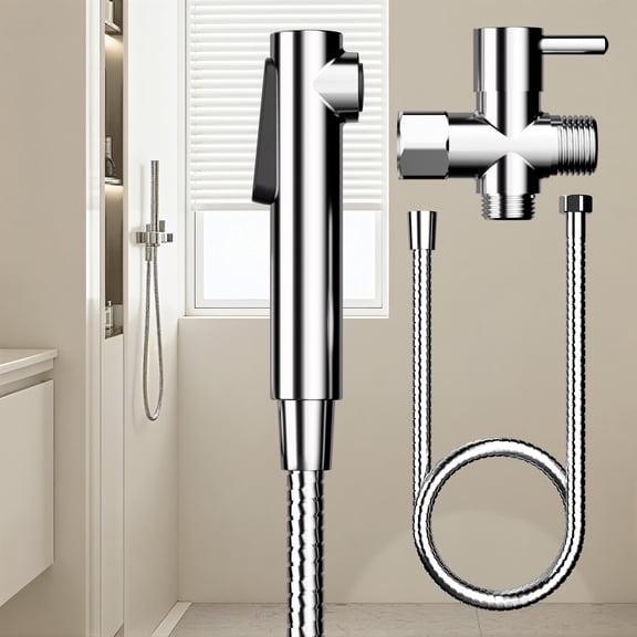 Handheld Bidet Sprayer Kit for Toilet, Heavy Duty Stainless Steel Hose with Dual Mount Holder