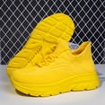 thumbnail image 4 of Men'S Casual Athletic Sneakers - Breathable, Lightweight, Non-Slip Running Shoes with EVA Sole, Lace-Up Design in Yellow - Stylish & Versatile for Casual Attire, Hiking, and Outdoor Activities, 4 of 9