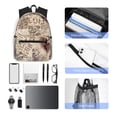 thumbnail image 6 of Lsque Abstract Coffee Pattern With Letters Classic Casual Backpack - Large Capacity Water-Resistant Backpack for School, Work, Travel, and Outdoor Activities, 6 of 8