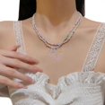 thumbnail image 3 of Collier Perlé Coloré Boho Étoile Cœur Pendentif Ras du Cou Chaîne Double Couche, 3 of 5