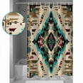 thumbnail image 3 of Small Stall Shower Curtain 36x72 Inch Narrow Half Size Red Teal Brown Boho Bath Curtains Bathroom Decor Southwestern Country Geometric Waterproof Fabric Shower Curtain Set with Hooks 36 Inch, 3 of 6