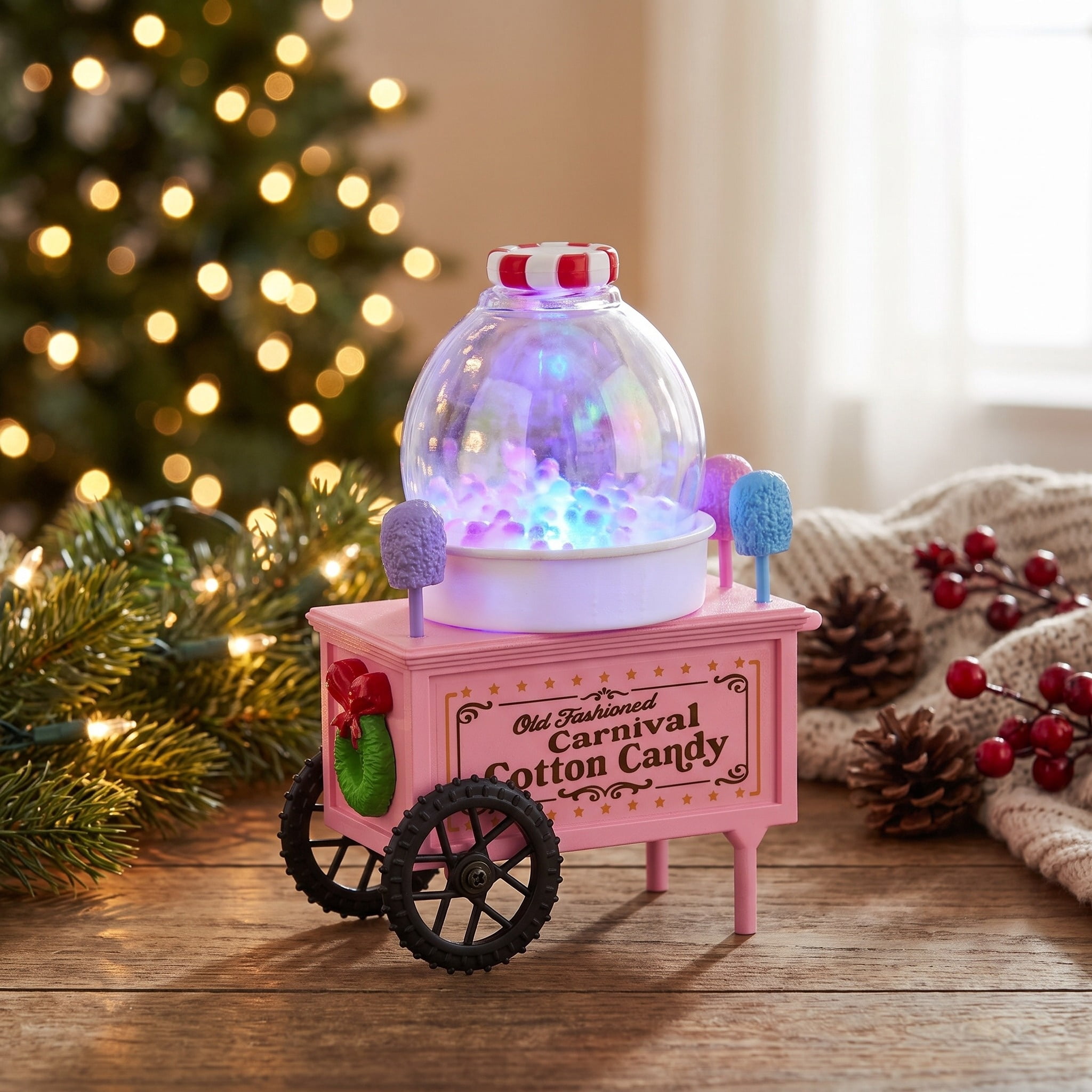 Light-Up Cotton Candy Maker Christmas Village Decoration, 5", by Holiday Time