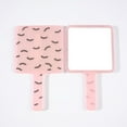 thumbnail image 1 of Portable Square Makeup Mirror with Durable Handle - Translucent Pink, 9*15.8cm Compact Handheld Mirror for Students, On-the-Go Touch-Ups & Precise Makeup Application, Lightweight Plastic Desktop, 1 of 6