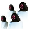 New 4X Large Pink Heart Logo Car Seat Headrest Covers Accessory Universal Fit Shipping Included