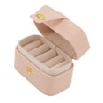 thumbnail image 2 of Verdant Touch Boîte à bijoux portable de voyage - Mini boîte de rangement pour bagues en cuir synthétique - Petite boîte à bijoux de voyage - Rose, 2 of 14