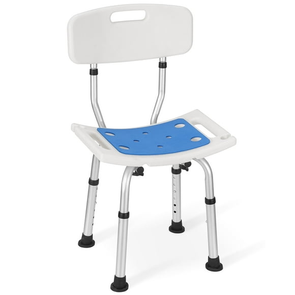 Naipo Adjustable Height Shower Chair for Adults with Backrest, Standard Size