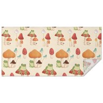 Red Mushroom Frog Light Pattern Rectangle Tablecloth 60"x120",Waterproof Polyester Rectangle Table Cloth, Wipeable Spillproof Polyester Tablecloth for Dining, Camping, Indoor and Outdoor