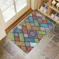 thumbnail image 4 of Bohemian Retro Color Diamond Pattern (1) Door Mat Welcome Door Mat for Front Door, Home Entrance, Yard, Floor, Patio, Non Slip Spring Summer Welcome Mat Indoor Outdoor Doormat 30"*17", 4 of 6