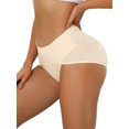 thumbnail image 4 of NOMADIC NOOK Women's Hi-Cut Ribbed High Waist Tummy Control Underwear 2 Packs XL Beige1, 4 of 4
