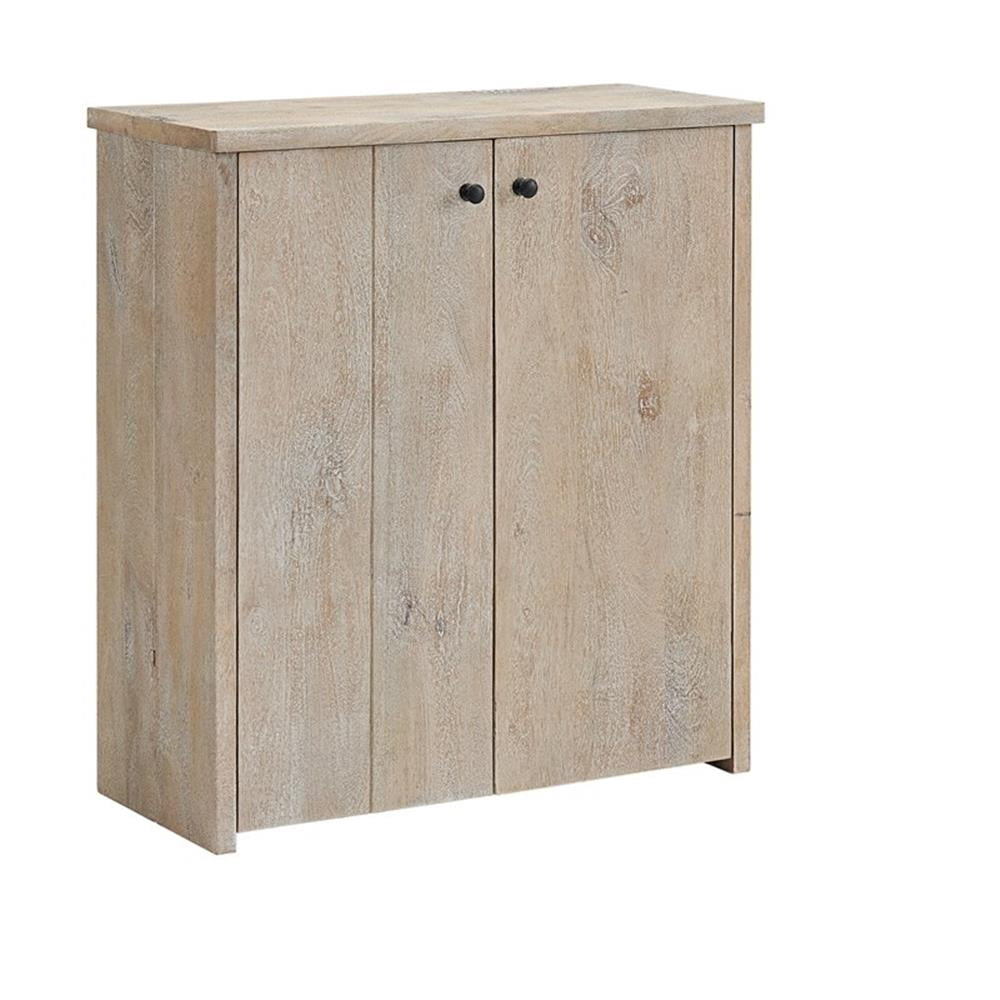 Alaterre Furniture Castleton Mango Wood 31"W Shoe Cubbie Cabinet, Driftwood