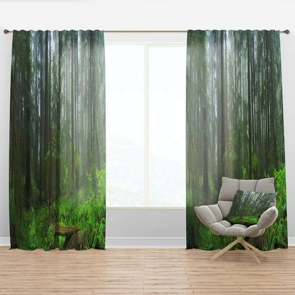 Designart 'Hoh Rain Forest' Landscape Curtain Panel