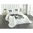 thumbnail image 3 of Ambesonne Romantic Quilted Bedspread Set 3 Pcs, I Love Your Kisses, Queen Size, Black White, 3 of 5