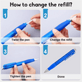 thumbnail image 4 of 6 Pcs Big Pens Jumbo Pen Bulk with Refills Extra Large Ballpoint Black Ink Fat Giant Oversize Retractable, 4 of 6