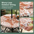 thumbnail image 5 of Round Outdoor Tablecloth with Umbrella Hole and Zipper, Orange Starfish Coastal Tablecloth with Elastic Waterproof, Ocean Nautical Beach Coral Shell Patio Table Covers for 31" - 35" Pool Tables, 5 of 9