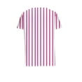 thumbnail image 5 of HOMBOM Pink Women Shirts Striped Casual V Neck Short Sleeve Asymmetrical Collar Lapel T-shirt S, 5 of 5