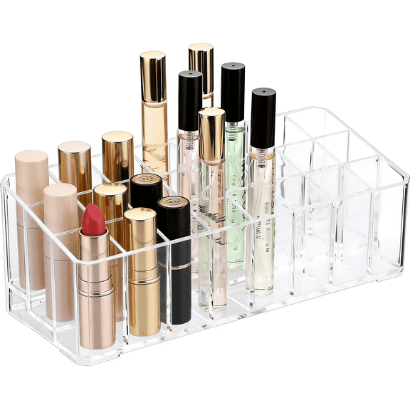 Rollerball Perfume Organizer, 24 Spaces Clear Acrylic Perfume Storage Holder Beauty Scent Holder, Makeup Lipgloss Lipstick Display Case