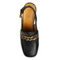 thumbnail image 4 of YDN Women Square Toe Chains Slingback Pumps Buckled Backstrap High Block Heels Outdoor Date Work Loafer Shoes Size 12 Black, 4 of 5