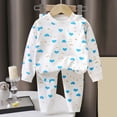 thumbnail image 2 of CAICJ98 Toddler Boy Pajamas Cotton Snug Fit Long Sleeve Pajama Top and Pants Set Kids Sleepwear Girls Baby Clothes (Blue,0-9 Months), 2 of 4