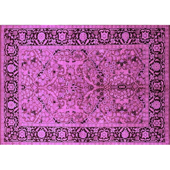 Ahgly Company Indoor Rectangle Oriental Purple Industrial Area Rugs, 5' x 8'