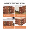 thumbnail image 5 of Dark Brown Black Floral Bed Skirt King Size 16" Drop Medieval Ethnic Turkish Retro Ruffled Wrap Around Bed Skirts Adjustable Elastic Bedskirt Dust Ruffle for King Size Bed, 5 of 7