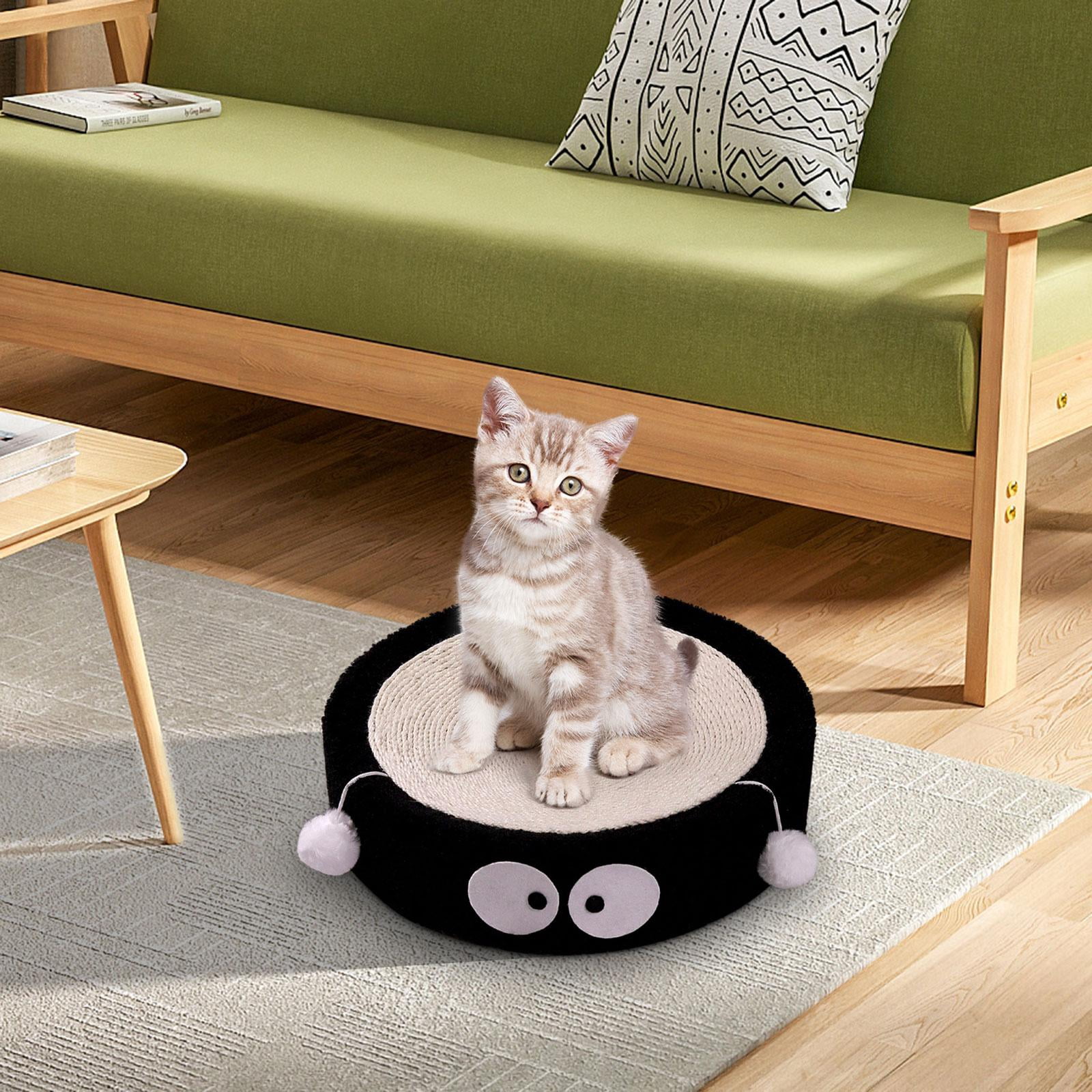 DOLITY Cat Scratch Pad Pet Gift Comfortable Durable High Dense Sisal Scratcer Board Black Circle