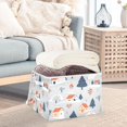thumbnail image 3 of Yayeee Collapsible Storage Bin with Lid Fabric Closet Decorative Basket with Handles, Gray Cartoon Houses, 3 of 7
