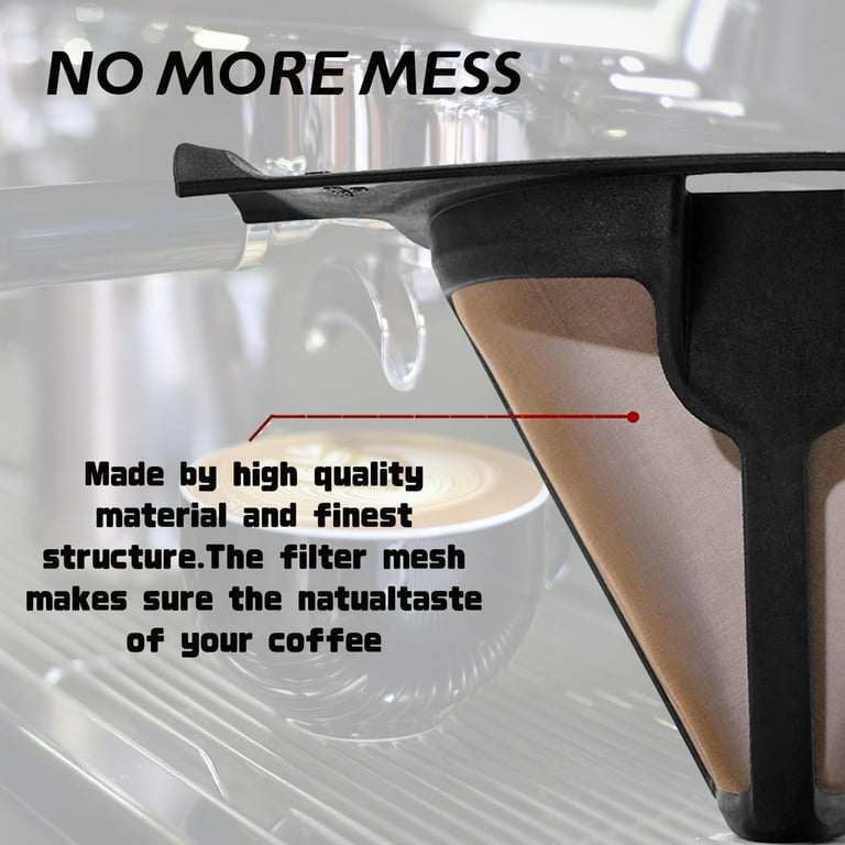 6 Supporti Filtro Caffè Ricaricabili Riutilizzabili Neri Per Macchine