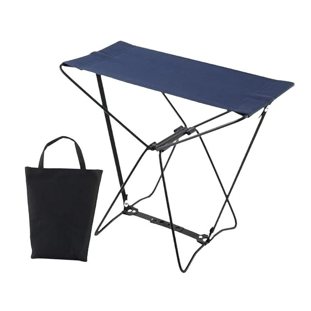 S SERENABLE Tabouret Pliant Portable Chaise de Camping Compacte Tabouret de Camp Pliant Léger Bleu Marine