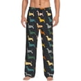 thumbnail image 2 of Kdxio Plaid Dachshund Print Men's Sleep Pajama Pant Lounge Pants with Pockets, 2 of 8