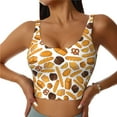 thumbnail image 1 of Balery Coffee Bun Hot Dog Sujetadores deportivos con espalda cruzada para mujer, acolchados, sin costuras, de alto impacto, ideales para yoga, gimnasio, entrenamiento y fitness.-X-Large, 1 of 8