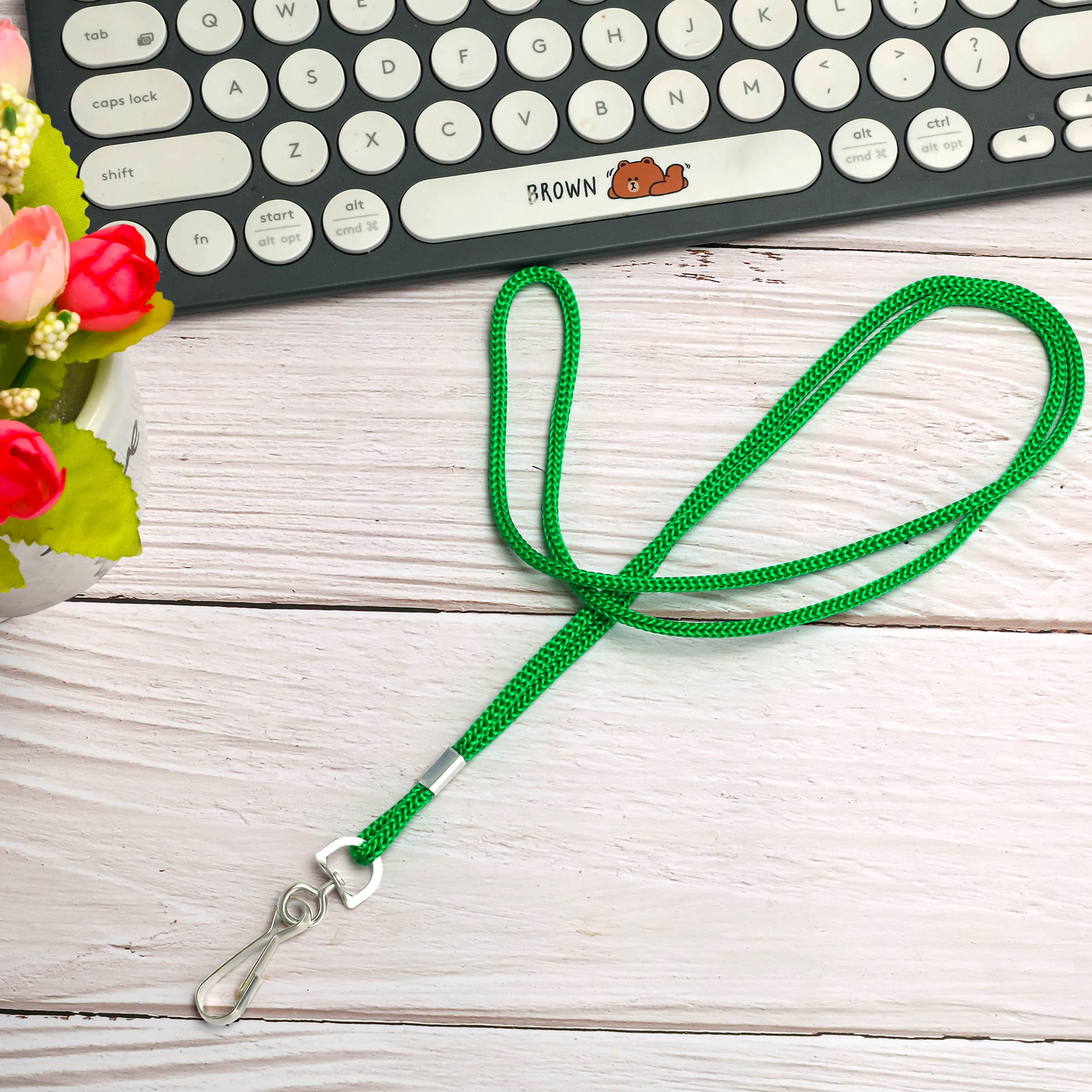 Id Green Lanyards Safety Badge Lanyard 36" With Swivel Hook 100 Pack