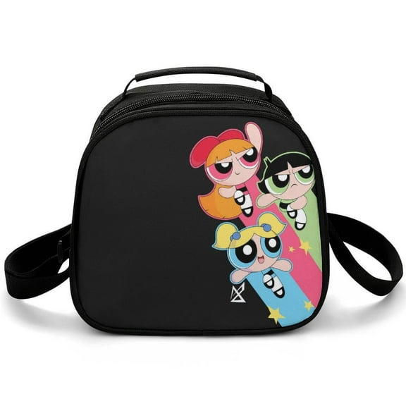The Powerpuff Gi-rls Lunch Bags Reusable Insulated Lunchbox Container Handbags Adjustable Shoulder Bag