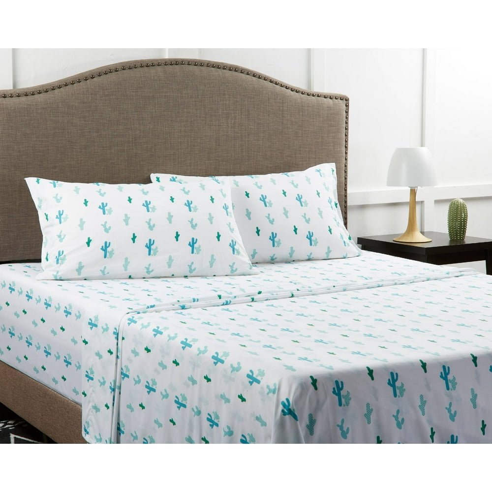 Mainstays 180 Thread Count Novelty Bedding Sheet Set, White, Full