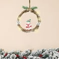 thumbnail image 6 of LSLJS Christmas Garland for Front Door,7.1 inch Round Rattan Wreath with Snowman Santa Reindeer Pattern and Cone, Glowing Hoop Wreath with LED String Light Xmas Hanging Ornaments Christmas Decorations, 6 of 6
