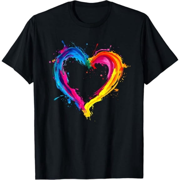 Colorful Heart Love Valentines Day Men T-Shirt, Valentine's Gift for Men, 180gsm, 100% Cotton