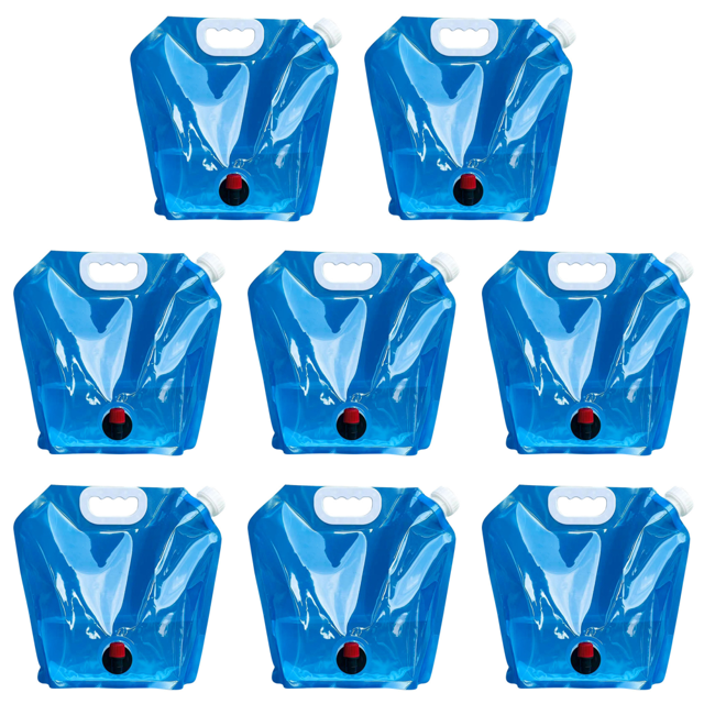 Bolsa de agua plegable para acampar, contenedor de agua sin fugas con bolsa para grifo (10L)