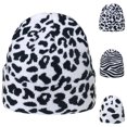 thumbnail image 2 of Student Beanie Hat Leopard Pattern Warm Autumn Winter Thick Stretchy Cap for Outdoor, 2 of 10