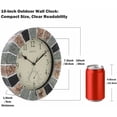 thumbnail image 2 of 10 Inch Small Indoor/Outdoor Waterproof Wall Clock with Thermometer Silent Non-Ticking Battery Operated Wall Clocks Weatherproof for Patio, Pool, Garden, Lanai, Fence, Porch, Deck, Bathroom, 2 of 12