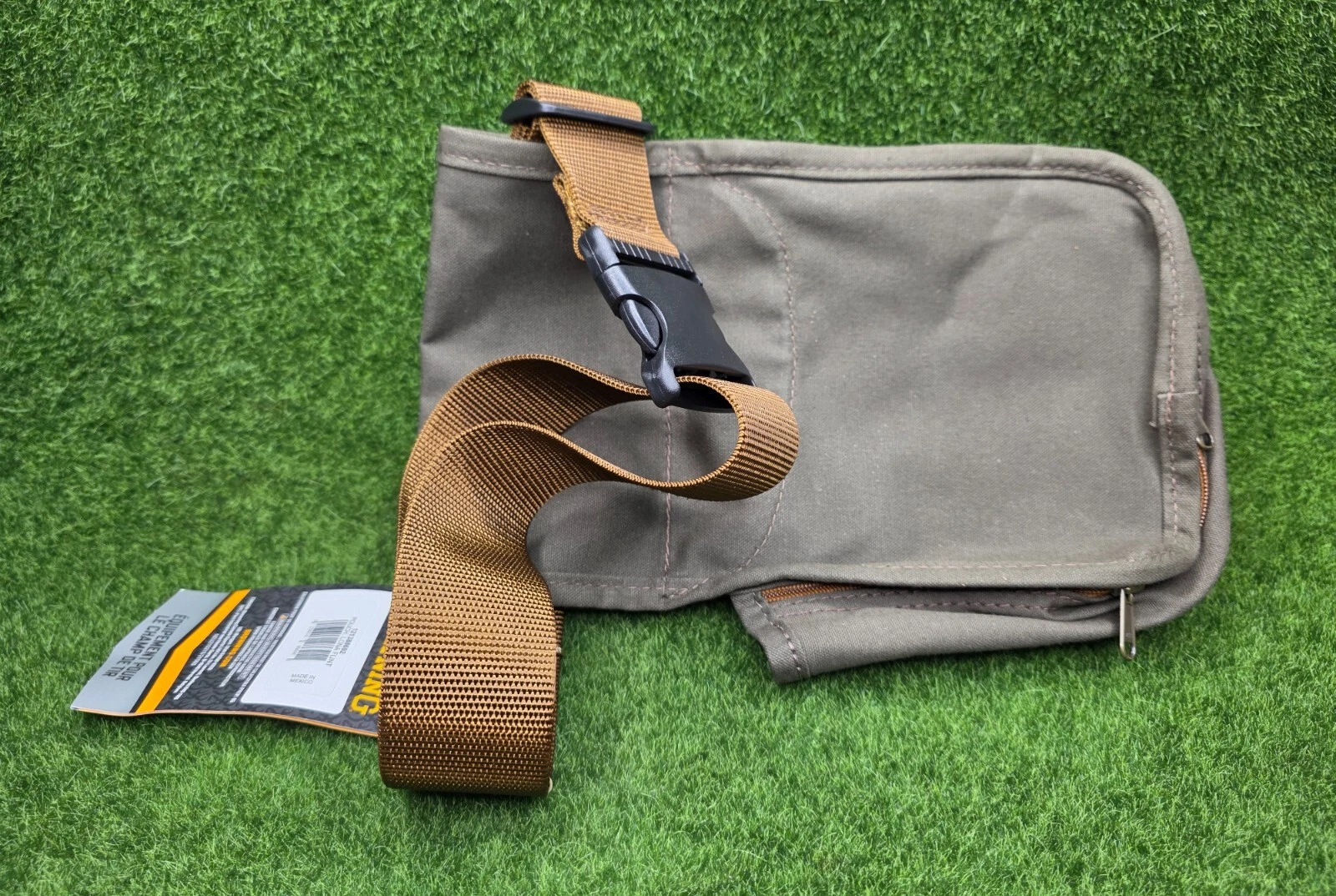 Browning Lona Shell Pouch Canvas/Leather Trim Flint Brown