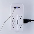 thumbnail image 2 of Protector contra Sobretensiones GE Blanco con 6 Salidas Giratorias y 2 Puertos USB, 2 of 8