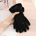 thumbnail image 4 of Eoperou 1 Pair Winter Gloves Thick Plush Lining Windproof Warm Cold Resistant Five Fingers Touch Screen Waterproof Anti-slip Soft Lady Riding Cycling Gloves, 4 of 8