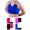 MultiColor, variant on Pizzazz Little Girls Tri-Color Royal Blue White Black Sports Bra Youth X-Small