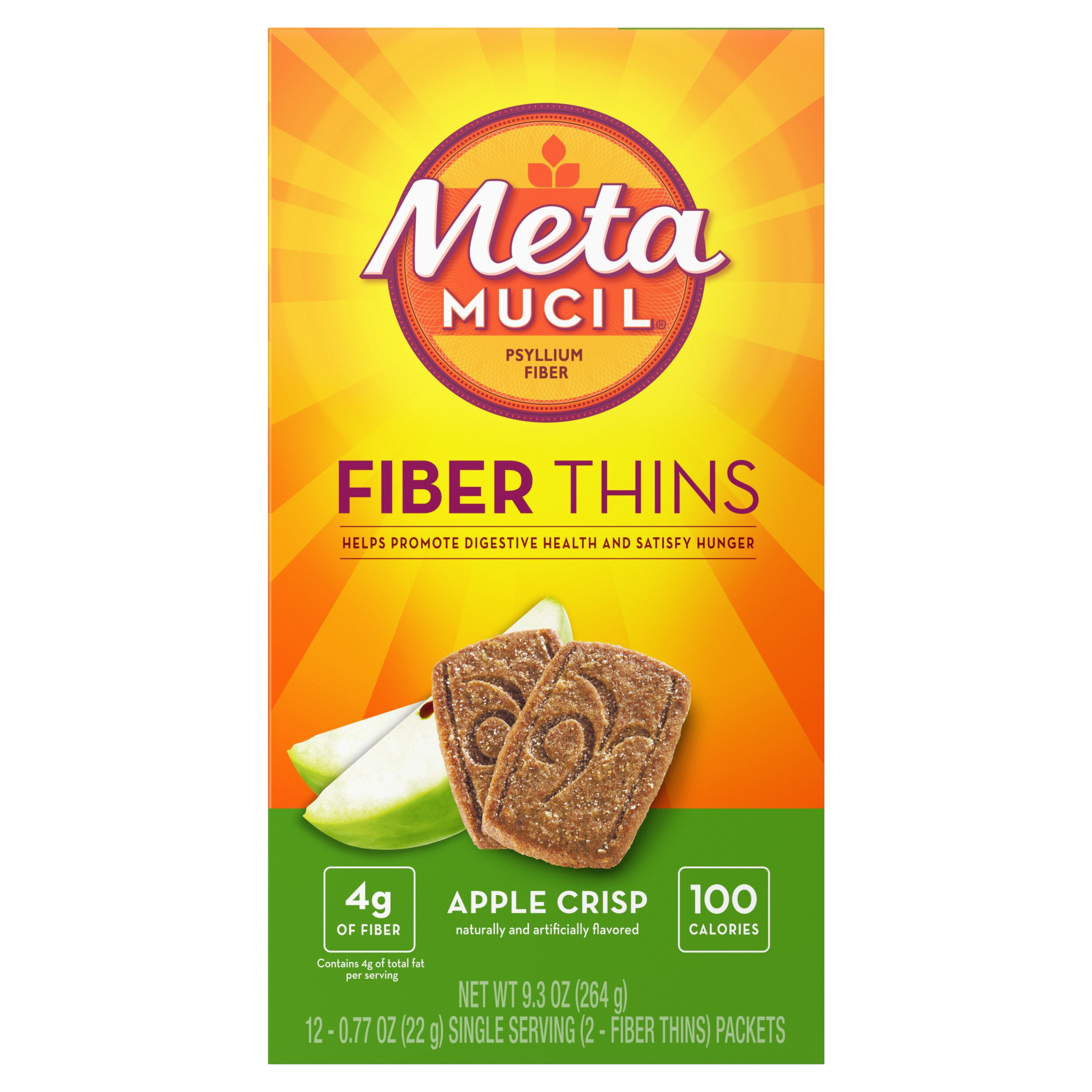 Metamucil Fiber Wafers Apple Crisp 24 Each (Pack of 4)