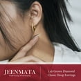 thumbnail image 6 of JeenMata Lab Grown Diamond Hoop Earrings - Round Cut Classic Earrings in Yellow Gold Plating for Women, 6 of 9